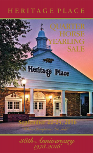 2016 Heritage Place Quarter Horse Yearling Sale