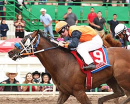 Justified gets up under jockey Chase Clark