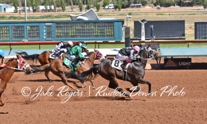 Valiant Tiberias pictured winning Adequan Ruidoso Derby Challenge at Ruidoso Downs